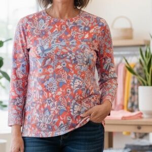 J. McLaughlin Catalina Cloth three quarter length sleeve top